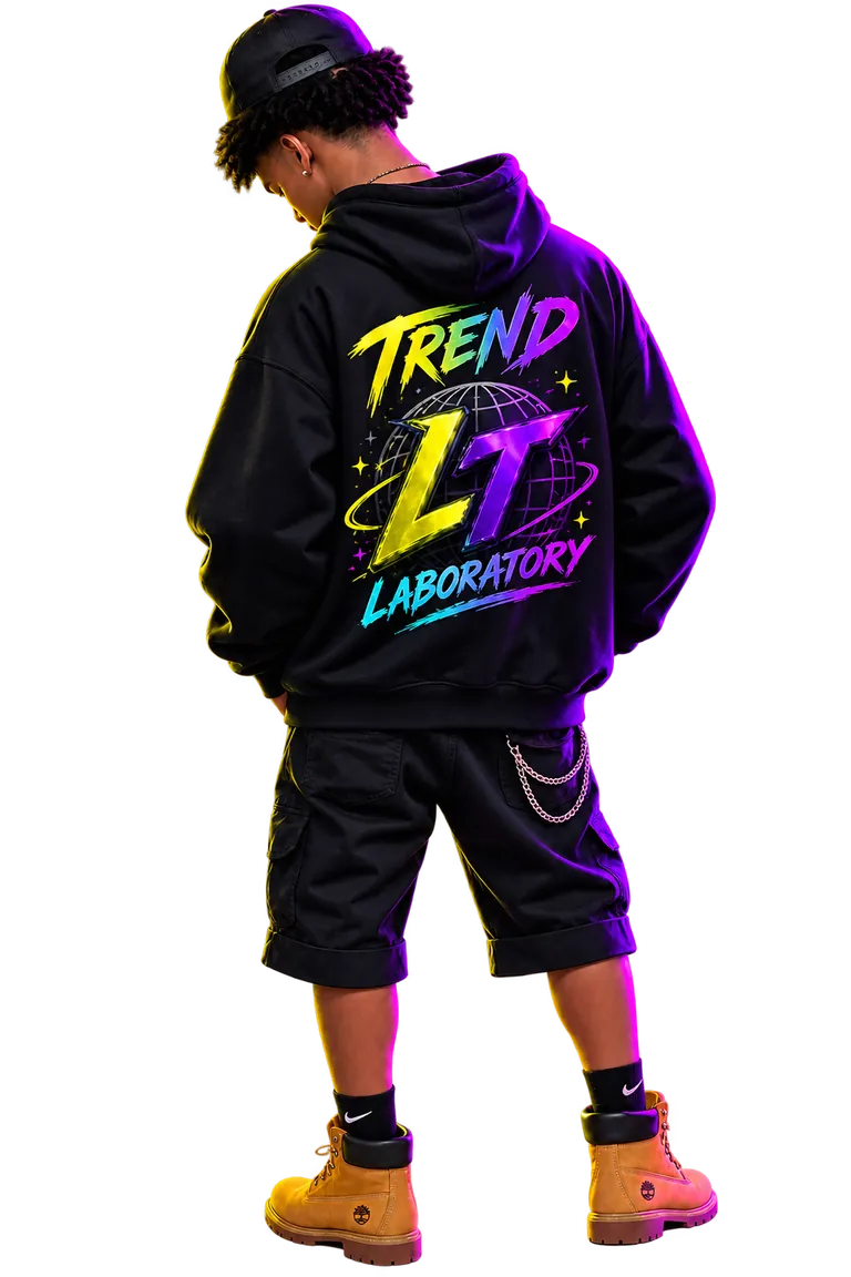 Modelo usando hoodie Laboratorios Tendencia